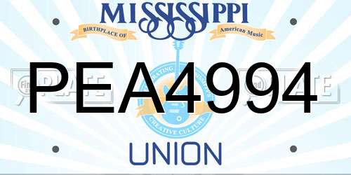 PEA4994 Mississippi License Plate