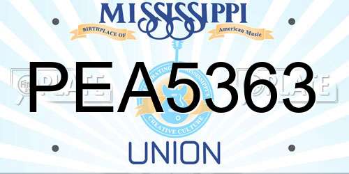 PEA5363 Mississippi License Plate