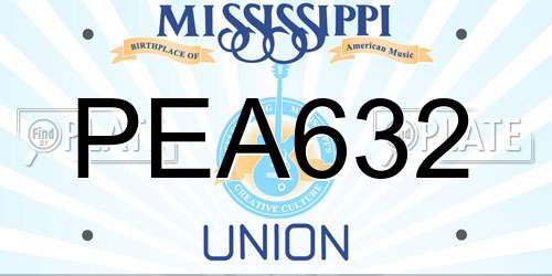 PEA632 Mississippi License Plate