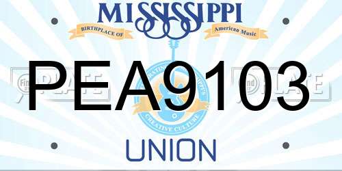 PEA9103 Mississippi License Plate