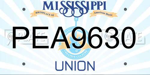 PEA9630 Mississippi License Plate