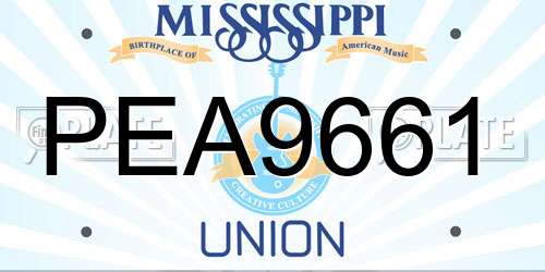 PEA9661 Mississippi License Plate