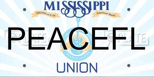 PEACEFL Mississippi License Plate
