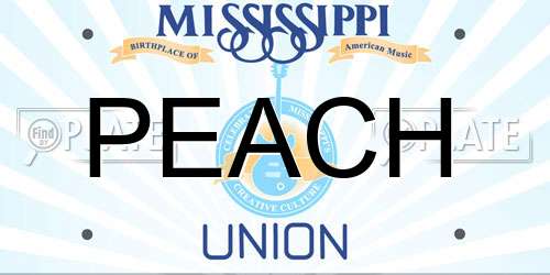 PEACH Mississippi License Plate