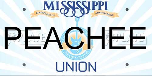 PEACHEE Mississippi License Plate