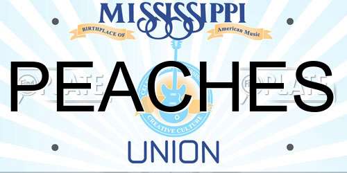 PEACHES Mississippi License Plate