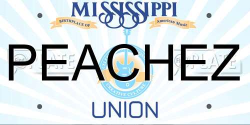 PEACHEZ Mississippi License Plate
