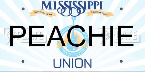 PEACHIE Mississippi License Plate