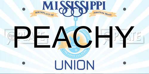 PEACHY Mississippi License Plate