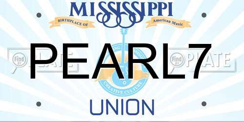 PEARL7 Mississippi License Plate
