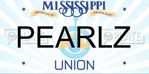 PEARLZ Mississippi License Plate
