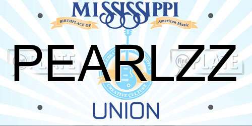 PEARLZZ Mississippi License Plate