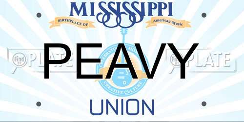 PEAVY Mississippi License Plate