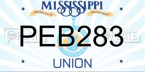 PEB283 Mississippi License Plate