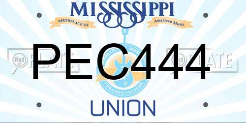 PEC444 Mississippi License Plate