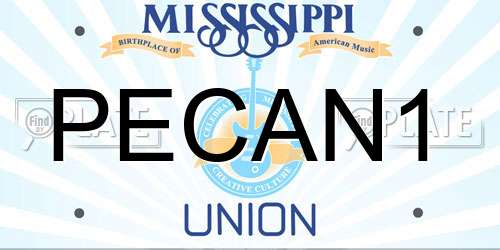 PECAN1 Mississippi License Plate