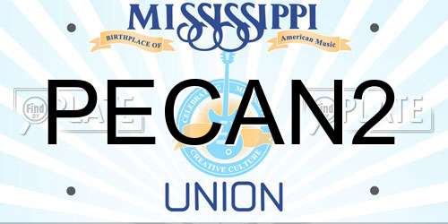 PECAN2 Mississippi License Plate