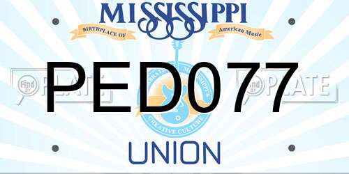 PED077 Mississippi License Plate