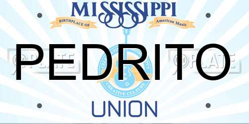 PEDRITO Mississippi License Plate