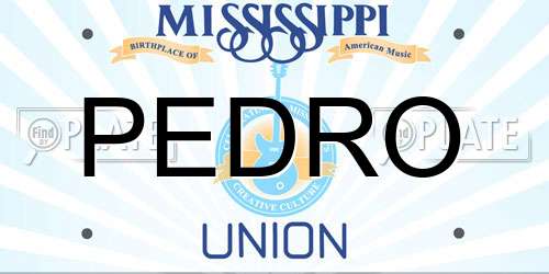 PEDRO Mississippi License Plate