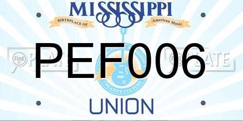 PEF006 Mississippi License Plate