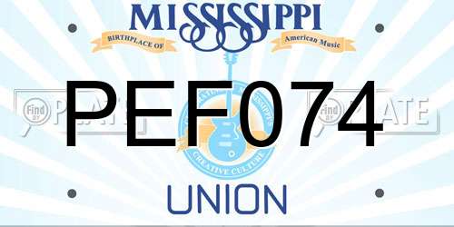 PEF074 Mississippi License Plate