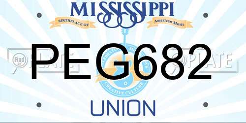 PEG682 Mississippi License Plate