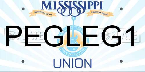 PEGLEG1 Mississippi License Plate
