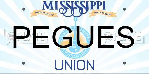 PEGUES Mississippi License Plate