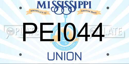PEI044 Mississippi License Plate