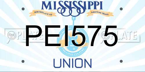 PEI575 Mississippi License Plate