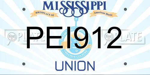 PEI912 Mississippi License Plate