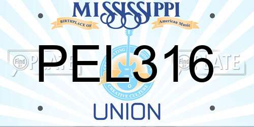 PEL316 Mississippi License Plate