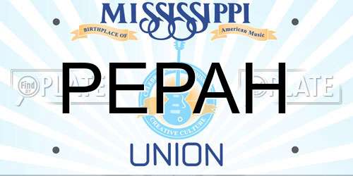 PEPAH Mississippi License Plate
