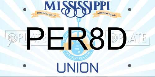 PER8D Mississippi License Plate