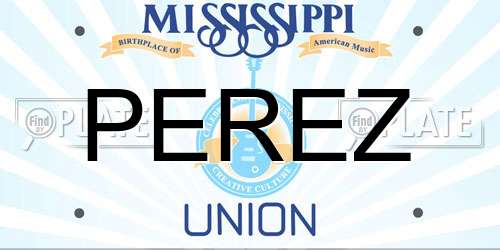 PEREZ Mississippi License Plate