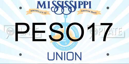 PESO17 Mississippi License Plate