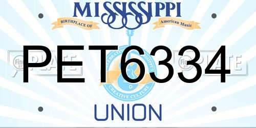 PET6334 Mississippi License Plate