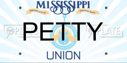 PETTY Mississippi License Plate
