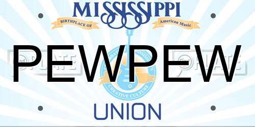 PEWPEW Mississippi License Plate