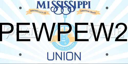 PEWPEW2 Mississippi License Plate