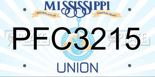 PFC3215 Mississippi License Plate