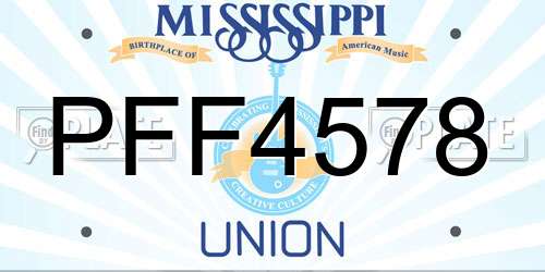 PFF4578 Mississippi License Plate