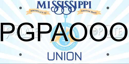 PGPAOOO Mississippi License Plate