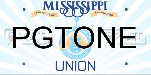 PGTONE Mississippi License Plate