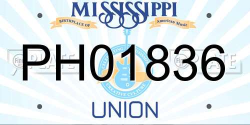 PH01836 Mississippi License Plate
