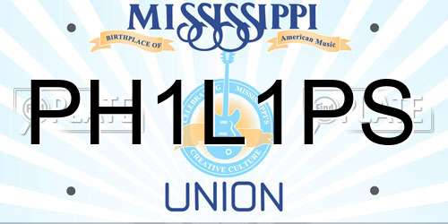 PH1L1PS Mississippi License Plate