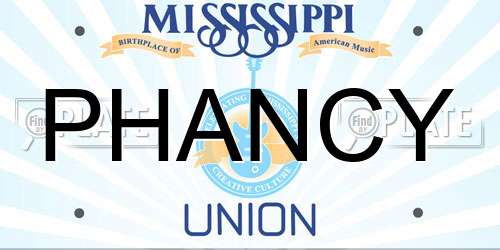 PHANCY Mississippi License Plate