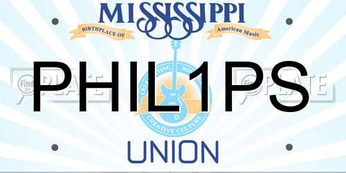 PHIL1PS Mississippi License Plate