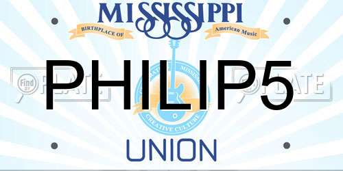 PHILIP5 Mississippi License Plate